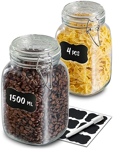 Caixa de Conservação HERMÉTICOS GLASS (1.5 L) Niboline GmbH - Recipientes de armazenamento de alimentos - 1.5 L, vidro, tampa hermética