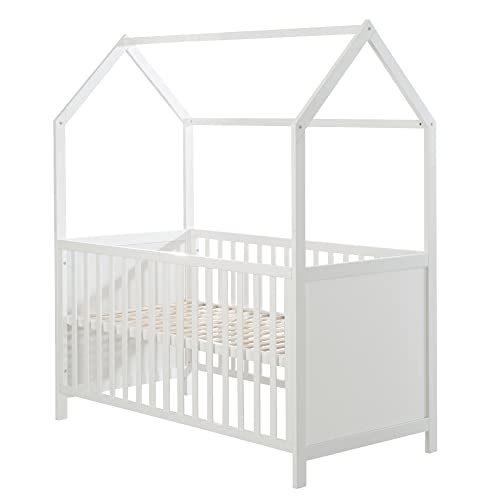 Berço para bebés Roba 70x140cm | Madeira branco roba - Móveis para bebês e crianças pequenas - berço, bebé, madeira, branco