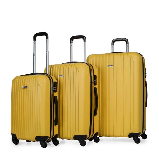 Conjunto 3 Malas de Viagem ITACA Abs Extensível (35/70/100 L - Amarelo) ITACA - Malas - extensível, 35L, 70l, 100l