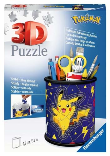 Puzzle RAVENSBURGER Pot à crayons Pokémon (Idade Mínima Recomendada: 6 anos) Ravensburger - Quebra-cabeças - puzzle 3d, 54 peças, pokemon, capa portátil
