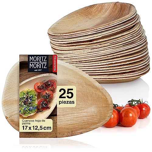 Conjunto de 25 Talheres de Madeira Oval MORITZ & MORITZ ILP GmbH - Pratos descartáveis - 25 talheres, madeira oval, elegância