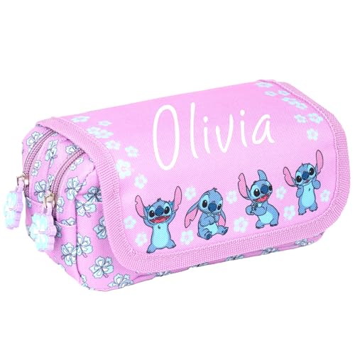 Estojo DISNEY Stitch (Roxo - Poliéster - 16.5x4cm) William Lamb - Organizadores de mesa - poliéster, 16.5x4cm, fecho éclair, alça de pulso