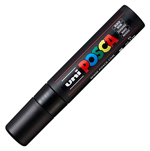 Marcador POSCA PC-17K Ponta Extra Larga Retangular Preto (Ponta de 15 mm) UNI-BALL - Marcadores e marcadores de texto - ponta extra larga, tinta à base de água, não odorante, escreve em várias superfícies