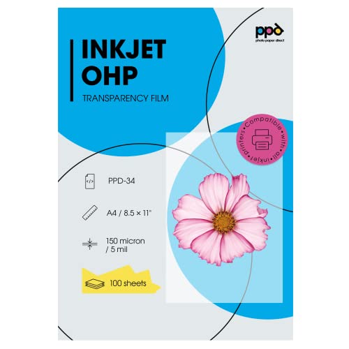 Ppd Inkjet A4 X 100 Folhas De Transparencias Ohp Photo Paper Direct - Papel de impressora e copiadora - transparente, a4, 100 folhas