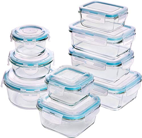Conjunto de recipientes de vidro com tampa UTOPIA KITCHEN Utopia Kitchen - Recipientes de armazenamento de alimentos - vidro, tampa, conjunto