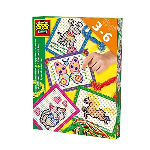 Kit de Artesanato para Crianças SES Learning (6 anos) SES CREATIVE - Kits de bordado - crianças, manualidade, cartas pré-impressas, fios