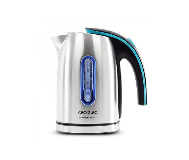 Cecotec Thermo Sense 220 Steel Chaleira Elétrica 1.2 L 1630 W Preto Inox Cecotec - Eletrodomésticos de cozinha - 1630 W, 1.2 L, aço inoxidável, indicador