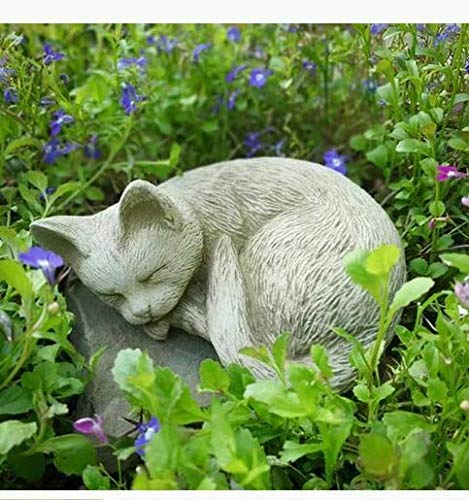 Figura Decorativa GATITO Durmiente em Pedra Discount Garden Statues - Materiais de arte e artesanato - figura decorativa, gatito, durmiendo, pedra