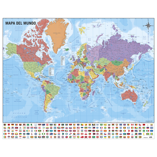Erik Mapa do Mundo em Miniatura Espanhol Papel de Gel 40X50Cm Grupo Erik Editores - Pósteres, impressões e arte visual - mini, papel de gel, 40x50cm