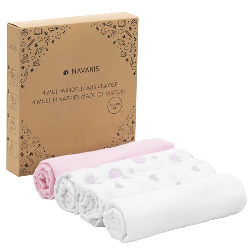 Toalha de fraldas NAVARIS 4x Toalha para bebé de musselina Kw-Commerce - Roupa de cama e cama - fraldas, bebé, musselina