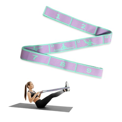 Faixa de Ioga 3 em 1 com Números e Banda Elástica DKDXID DKDXID - Bandas de exercício - elastano, algodão, 4 x 115 cm, anéis ajustáveis
