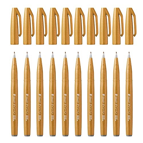 Marcadores PENTEL Touch com Ponta de Pincel (Bege) Pentel - Marcadores e marcadores de texto - tinta à base de água, ponta de pincel, traços finos, traços grossos