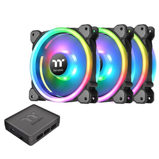 Ventoinha para Pc Thermaltake Riing Trio 12 Led Rgb Radiador Fã Preto 1 Unidades Thermaltake - Peças de refrigeração de sistema de computador - rgb, 12 LED, radiador, preto