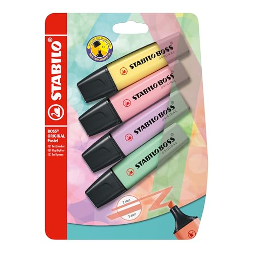 Marcadores Fluorescentes STABILO Boss Original (Pincel - Multicor) STE7B - Marcadores e marcadores de texto - fluorescentes, tinta à base de água, formato pincel