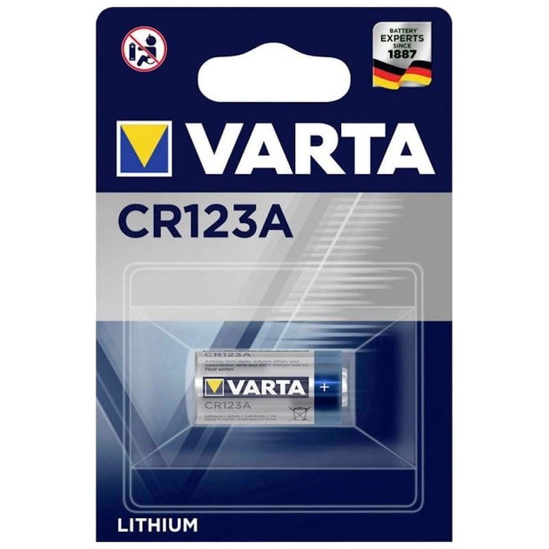 Pilha Recarregável VARTA CR123A 1-BL Single-Use Battery Lithium Varta - Baterias - litio, 3 V, 1200 mAh, preto