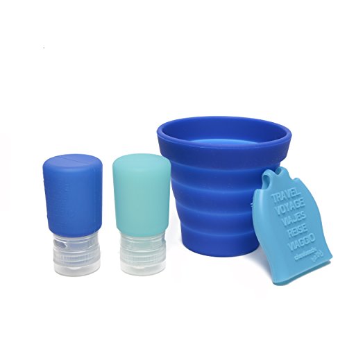 Conjunto de banho para bebés TUBBY TO GO Turquesa (0 meses) CHEWBEADS - Móveis para bebês e crianças pequenas - 2 fraldas, capa macia, pote de sabão, bolsa de viagem