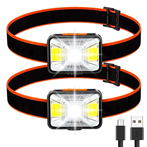 Lanterna Led Frontal Usb Recargável 2 Unidades Suright - Lanterna e faróis - lanterna led, frontal usb, recarregável, 2 unidades, branca alta e baixa, estroboscópica