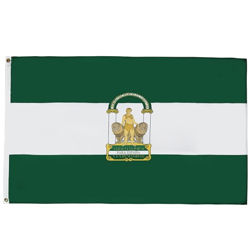 Bandeira Espanha (Andaluzia) 150 X 90 Cm Bandeira Andaluza AZ FLAG - Bandeiras e cataventos - andaluzia, 150x90 cm