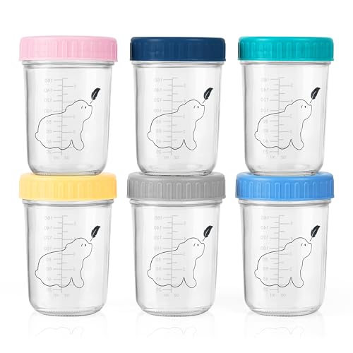 Budding Bear Recipientes de Cristal para Alimentos Bebé 240 ml (6 Uds.) Budding Bear - Móveis para bebês e crianças pequenas - cristal, 240 ml, 6 unidades, lava loiça