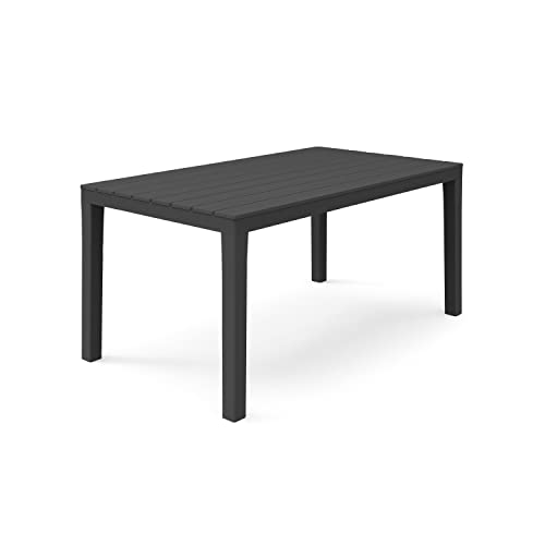 Mesa de Jardim INNOVATION HOME FURNISH MESOHANAANTRACITA (Preto - Polipropileno - 138x78x72cm) duehome - Mesas de exterior - preto, polipropileno, 138x78x72cm