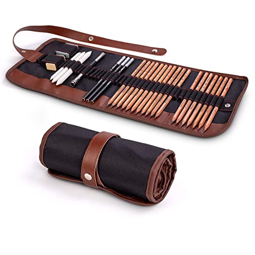 Conjunto de Lápis COOJA (Multicor - 28.5 x 21 cm) Cooja - Kits de desenho e pintura - multicor, 18 lápices, extensor, bolsa de lona