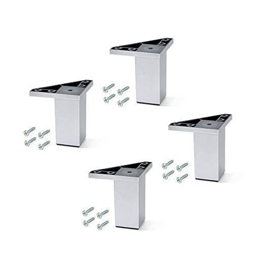 Pernas para Móvel, EMUCA, D. 80 Mm, Ajustável, Plástico, Cinzento Metalizado, 4 Ud. Emuca - Organizadores de gavetas para casa - 80 mm, ajustável, plástico, cinzento metalizado