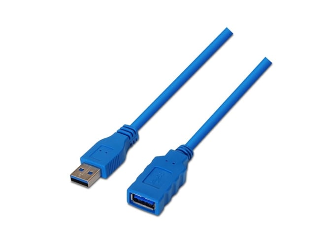 Cabo de Dados NANOCABLE (USB A - 1 m - Azul) NANOCABLE - Cabos de armazenamento e transferência de dados - usb a, 1 m, male/female, azul