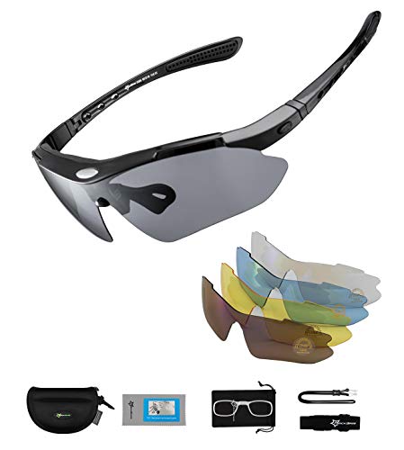 Óculos de sol Rockbrose 5 lentes intercambiáveis ROCKBROS - Óculos de sol - lentes intercambiáveis, polarizadas, 5 lentes