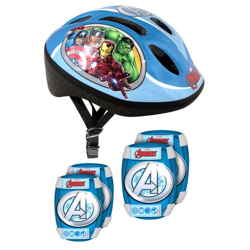 Pack Proteção Ciclismo BICICRATAV 3 em 1 STAMP - Capacetes de bicicleta - capacete ajustável, codones, cotovelos, fecho de velcro