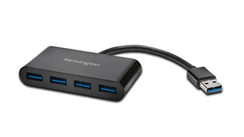 Hub de Interface KENSINGTON 626429 (USB 3.0) Kensington - Concentradores usb e firewire - usb 3.0, 4 portas usb, preto
