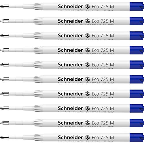 Recarga de Escova de Dentes SCHNEIDER Eco 725 Azul (10 unidades) Schneider - Tinta e recargas de caneta - recarga, escova de dentes, ecológica, azul