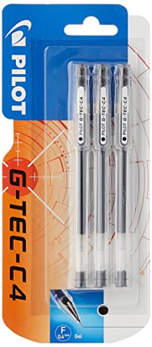 Esferográfica Rollerball PILOT G-Tec C4 Preto (3 Un) Pilot - Canetas - tinta preta, ponta 0,4 mm, biodegradável, octogonal