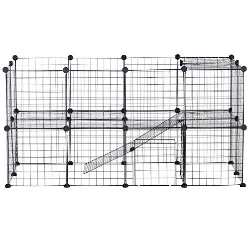 Cinzento, Branco PawHut metal pet fence metal pet park with 36 panels small animals removable diy design PawHut - Parques de diversão para animais de estimação - metal, pet fence, removable, diy