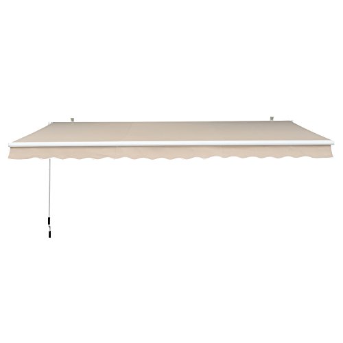 Toldo Manual Dobrável Outsunny de Alumínio para Exterior com Ângulo Ajustável e Manivela - 2,95 x 2,5 m Outsunny - Toldos - alumínio, exterior, ajustável, manual