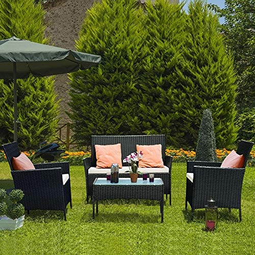 Conjunto de Jardim BIGZZIA com Sofá e 3 Cadeiras Bigzzia - Móveis de exterior - sofá, 3 cadeiras, madeira mdf, poliéster