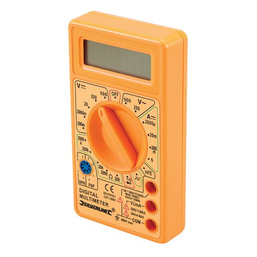 Medidor de corrente Sílvio Line 4000 LCD Silverline - Ferramentas de teste elétrico - digital, preto prateado, plástico, indicador LED