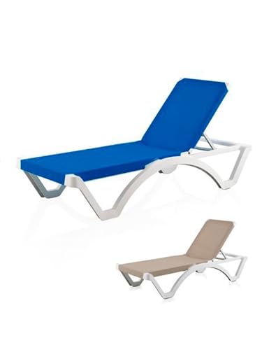 Conjunto de 4 Espreguiçadeiras Jardin202 Azul JARDIN202 - Móveis de exterior - design moderno, pvc, exterior, 4 unidades