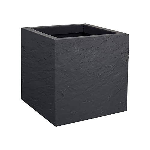 Vaso para Plantas VOLCANIA UP (Cinzento - 29.50x29.50xH12.00cm) EDA - Vasos e canteiros - cinzento, 29.5x29.5x12 cm