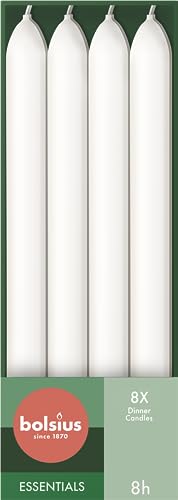 Velas para Cenar BOLSUIS (Branco - 8 Unidades) BOLSIUS - Velas - branco, cera natural, 8 unidades