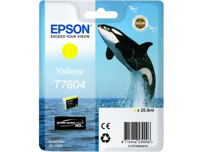 Tinteiro EPSON T7604 Amarelo (C13T760440) Epson - Cartuchos de toner e jato de tinta - amarelo, 25.9 ml, jato de tinta