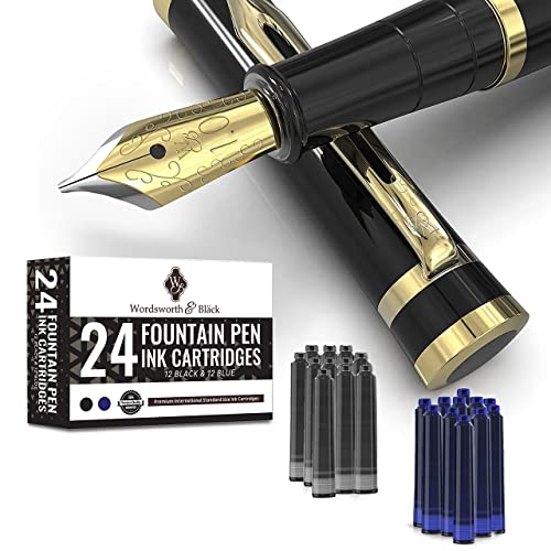 Caneta de Tinta Permanente BLACK FOUNTAIN PEN SET Wordsworth & Black - Canetas - caneta, tinta permanente, black fountain pen set, escrita