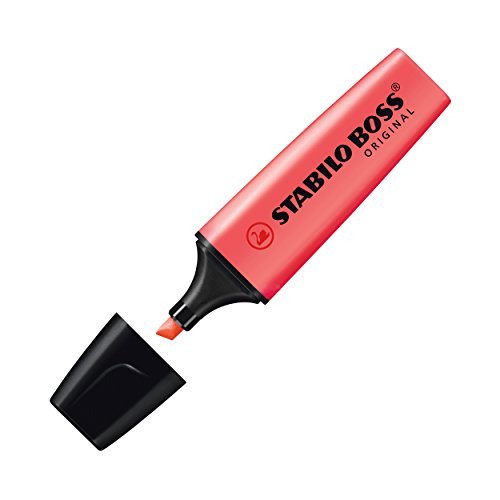 Marcador Fluorescente STABILO BOSS Original Vermelho Stabilo - Marcadores e marcadores de texto - fluorescente, anti-ssecamento, vermelho