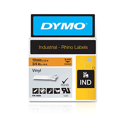 Fita para Etiquetadora DYMO 18436 Preto sobre Laranja DYMO - Fitas de etiquetas e recargas - preto, laranja, etiquetadora