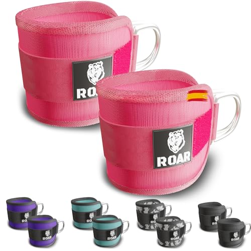 Tornozelos Polea ROAR® (Preto e Cinza - 2 Un) Roar - Acessórios para máquinas de levantamento de peso e bancos de exercício - preto, cinza, 2 unidades