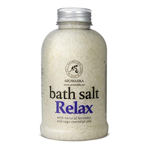 SALVES DE BANHO RELAXANTES 600G com óleo essencial de lavanda e salvia AROMATIKA trust the power of nature - Aditivos de banho - relaxantes, óleo essencial, lavanda, salvia