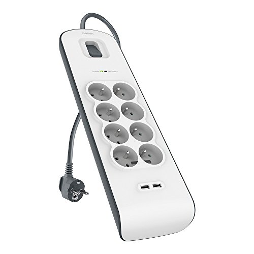 Extensão Elétrica BELKIN BSV804ca2M (8 Tomadas - Tipo C - 2m) Belkin - Filtros de linha e supressores de surtos - 8 tomadas, 2m, tipo c, usb