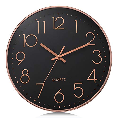 Relógio de Parede LAFOCUSE Preto (Material: Aço e Vidro) Quarebest - Relógios de parede - aço, vidro, preto, cuarzo