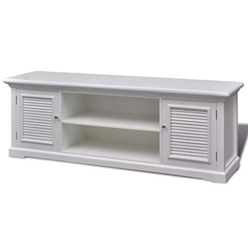 Móvel TV VIDAXL (Branco - Aglomerado de Partículas e MDF - 121 x 30,5 x 40 cm) vidaXL - Centros de entretenimento e suportes de tv - aglomerado, MDF, 121x30,5x40 cm, ferro polipropileno