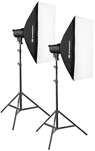 Kit de flash para estúdio BRESSER BRT-200 nº 1 Bresser - Iluminação de estúdio & flashes - flash para estúdio, 2 peças, lâmpada LED, aa