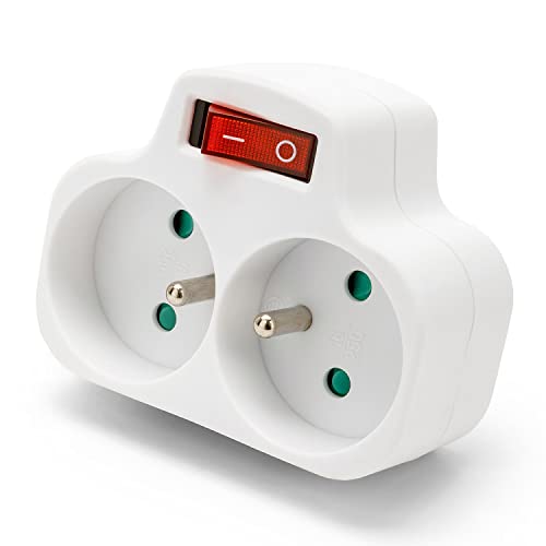 Interruptor de Corrente Elétrica BPLITE FRANCÉS 2 Entradas 2P+T 16A com Interruptor Velamp - Fios e cabos elétricos - interruptor, corrente elétrica, bplite frances, 2 entradas, 2P+T, 16A